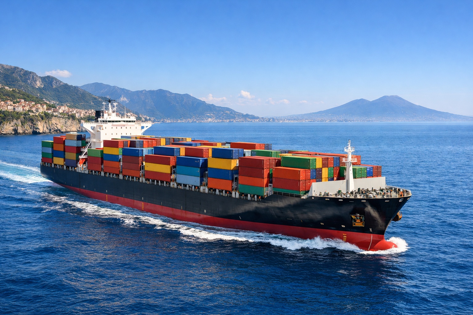 Container ship at sea - Sea Freight Autotransporti